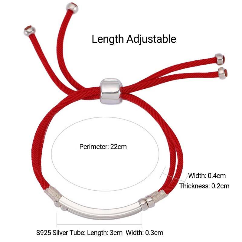 925 Sterling Silver Red String Layered Braid Bracelet