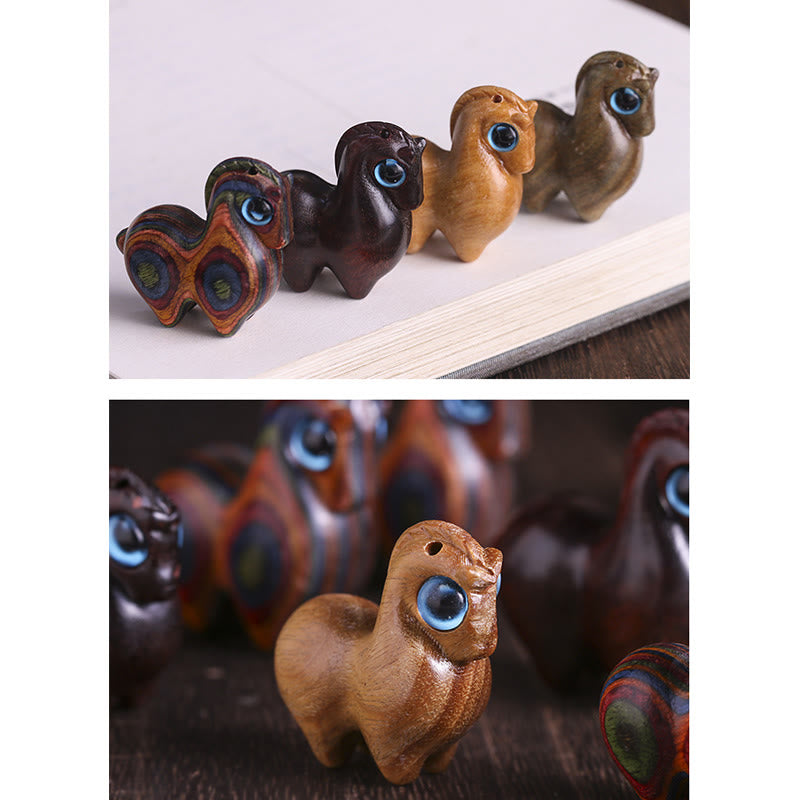 Small Leaf Red Sandalwood Green Sandalwood Lucky Mini Horse Protection Decoration