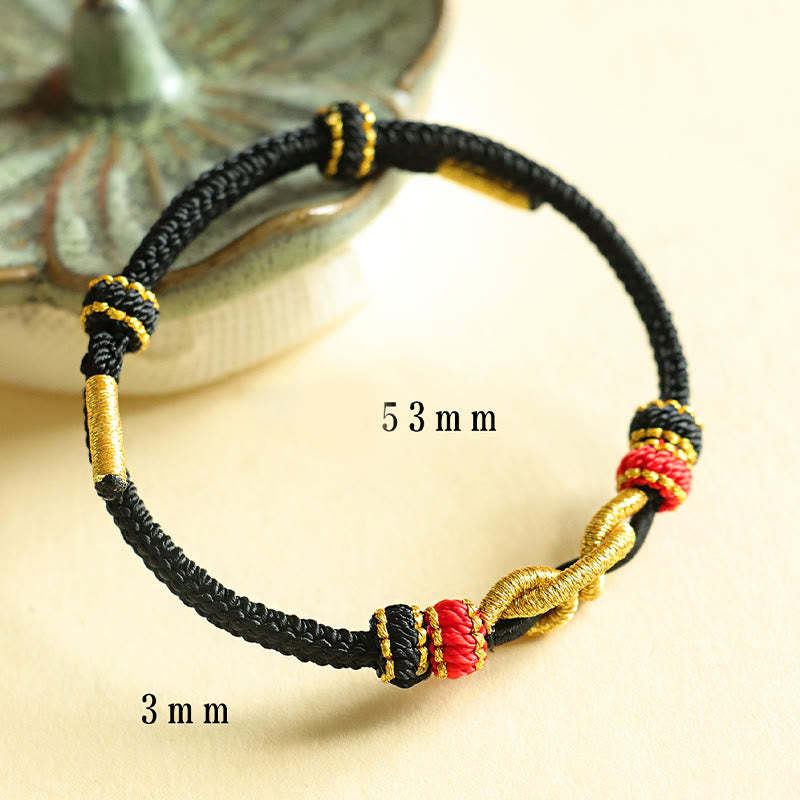Handmade Ingot Pattern Braided String Protection Bracelet