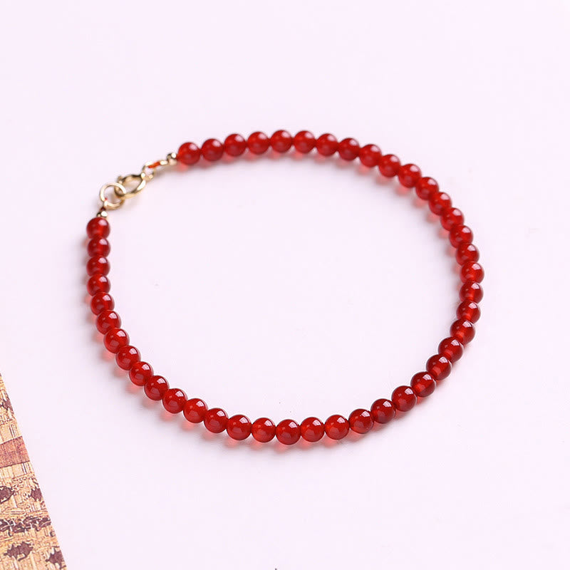 Small Red Agate Ultra-thin Beads Calm Bracelet