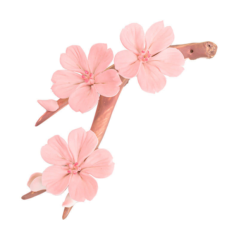Blooming Plum Blossom Branches Ceramic Healing Incense Burner Desk Decoration