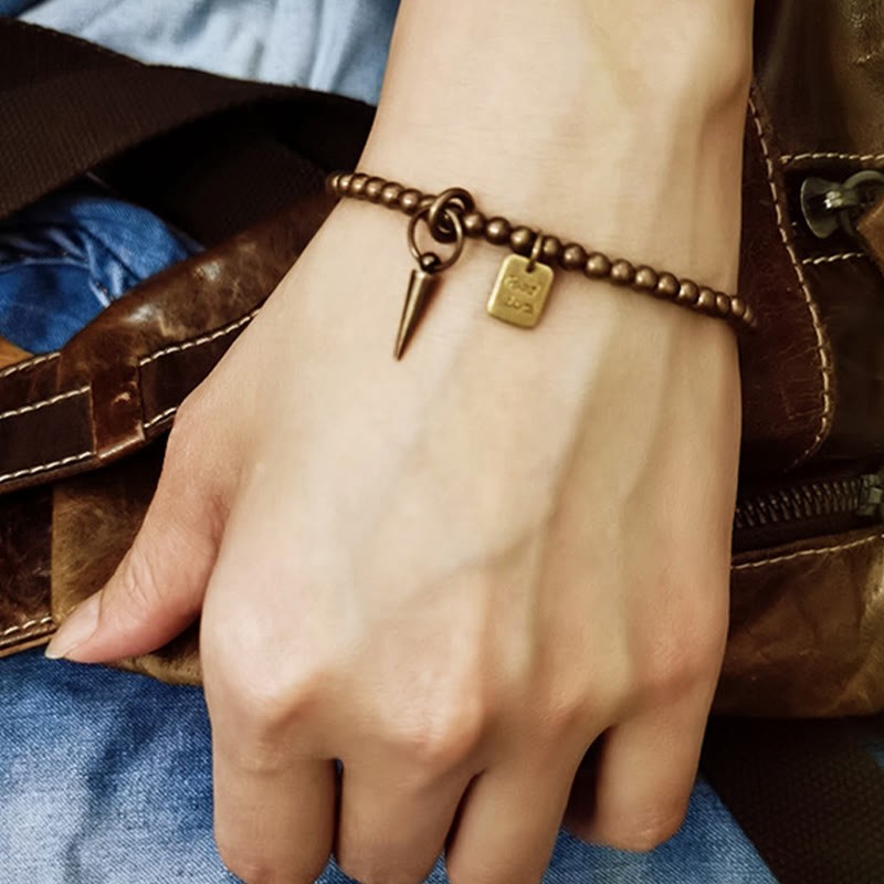 Vintage Copper Brass Beads Fortune Balance Bracelet