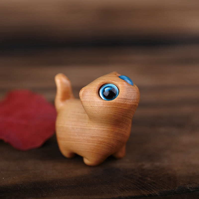 Green Sandalwood Ebony Wood Sandalwood Small Leaf Red Sandalwood Mini Lucky Cat Peace Decoration