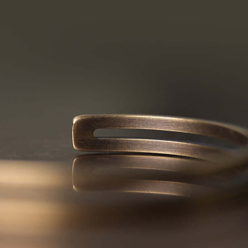 Rustic Copper Luck Viking Cuff Bracelet