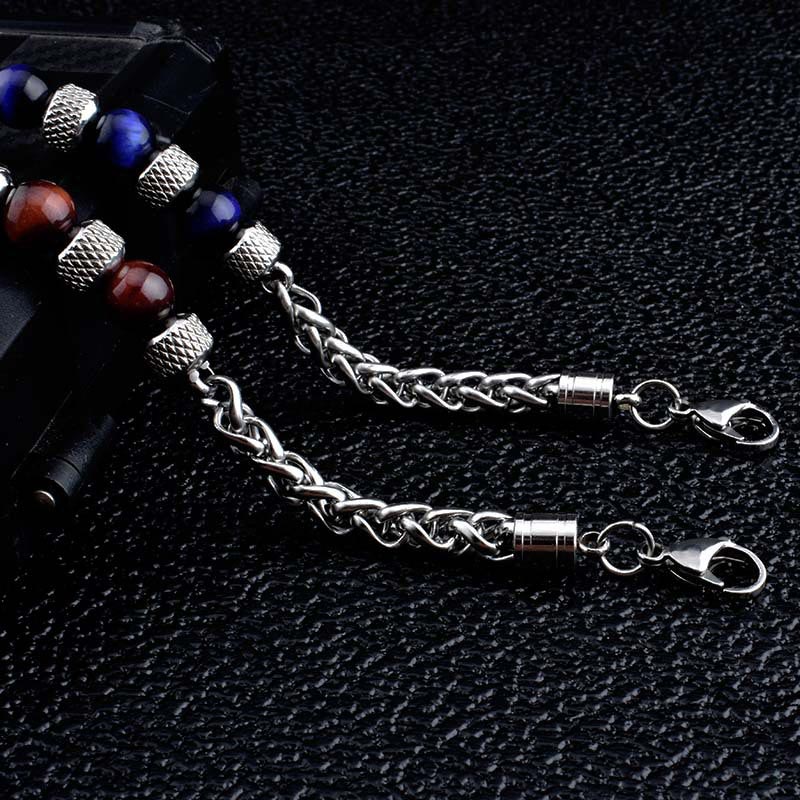 Black Onyx Tiger Eye Bead Courage Bracelet