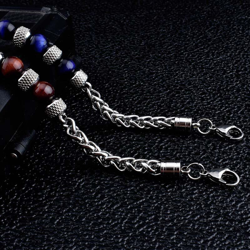 Black Onyx Tiger Eye Bead Courage Bracelet