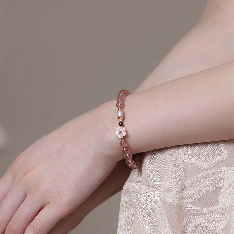 Strawberry Quartz Peach Blossom Love Bracelet