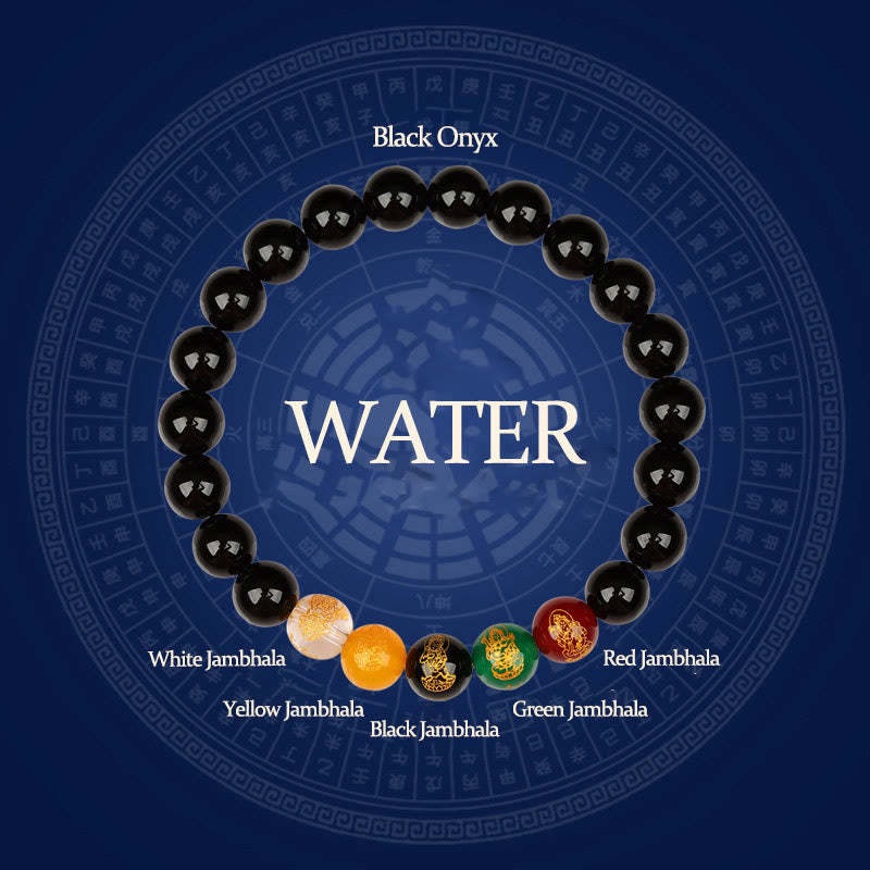 Five Elements Various Agate Jambhala Luck Bracelet