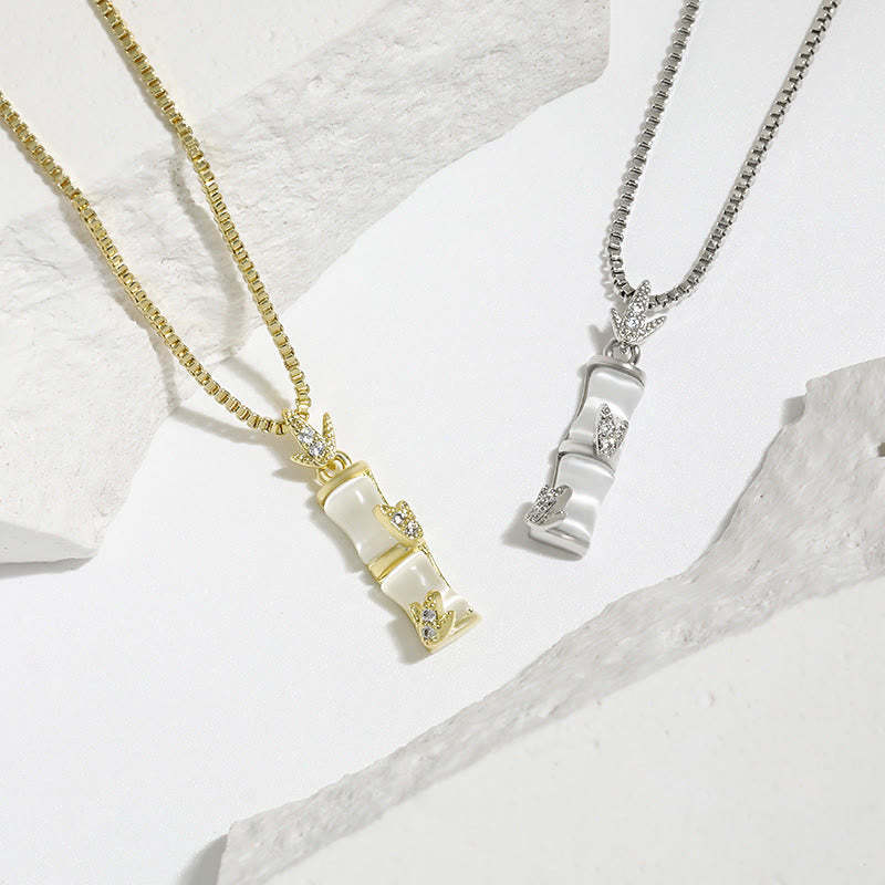 Chalcedony Bamboo Pattern Harmony Necklace Pendant
