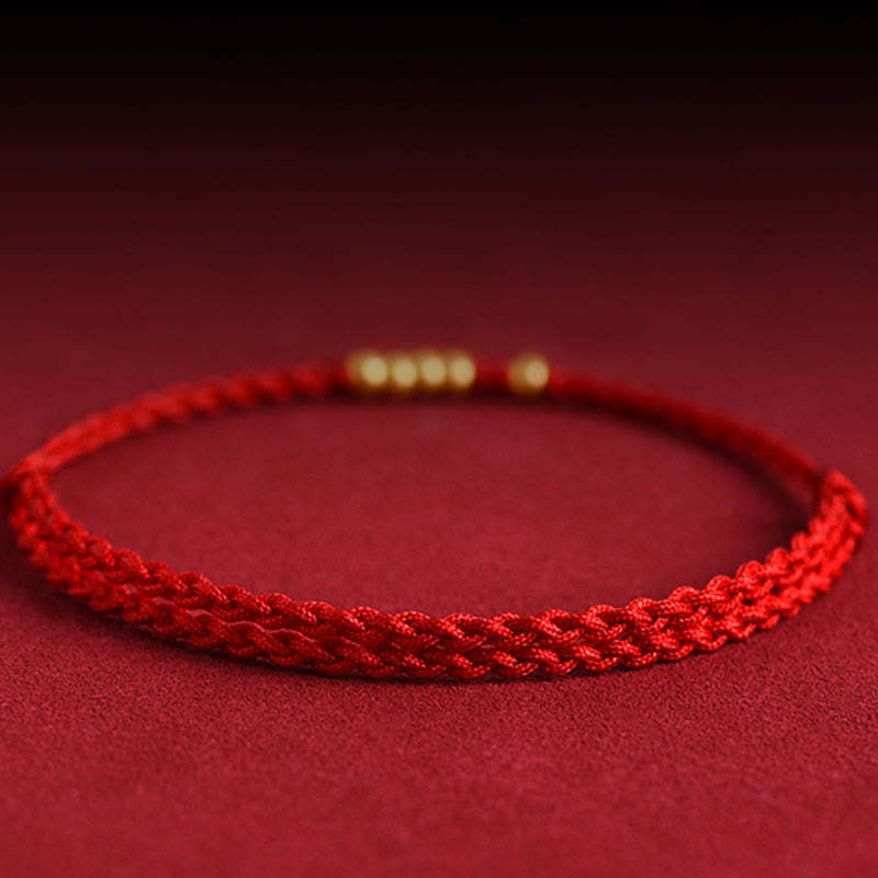 999 Gold Beads Luck Braided Protection Couple Bracelet