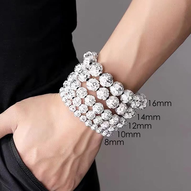 Tibetan Om Mani Padme Hum Carved Alloy Beads Amulet Bracelet (Extra 35% Off | USE CODE: FS35)