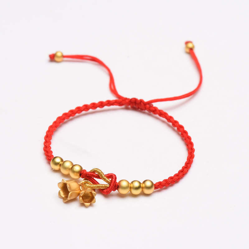 Handcrafted Lily Of The Valley Flower Charm Design Luck Protection Braided Bracelet