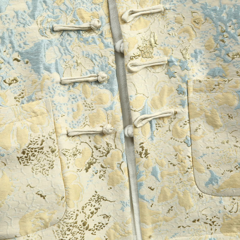 Chinese New Year Jacquard Embroidery Frog-button Tang Suit Men's Jacket Shirt With Pockets