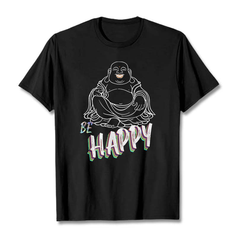 BE HAPPY Laughing mystic zen Tee T-shirt