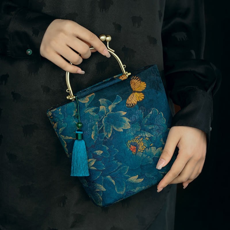 Leaves Butterfly Metal Chain Crossbody Bag Shoulder Bag Handbag