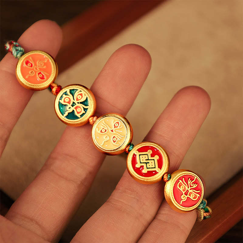 Tibetan Five God Of Wealth Colorful Rope Braided Luck Bracelet