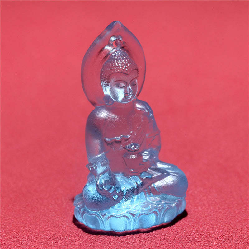 Blue Tathagata mystic zen Medicine mystic zen Liuli Crystal Serenity Amulet Necklace Pendant