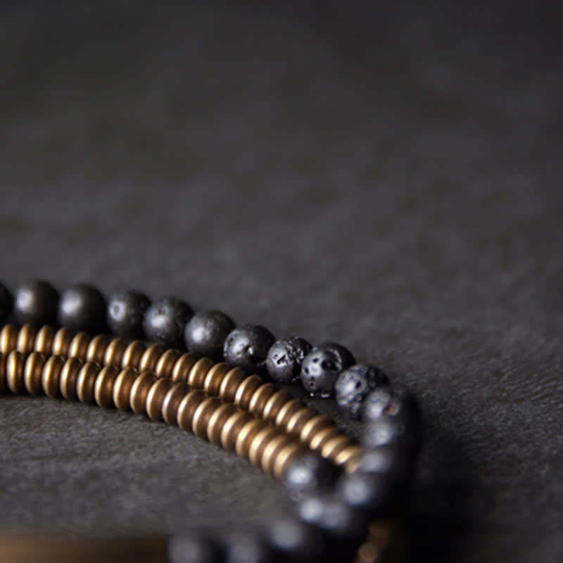 Vintage Lava Rock Copper Support Bracelet