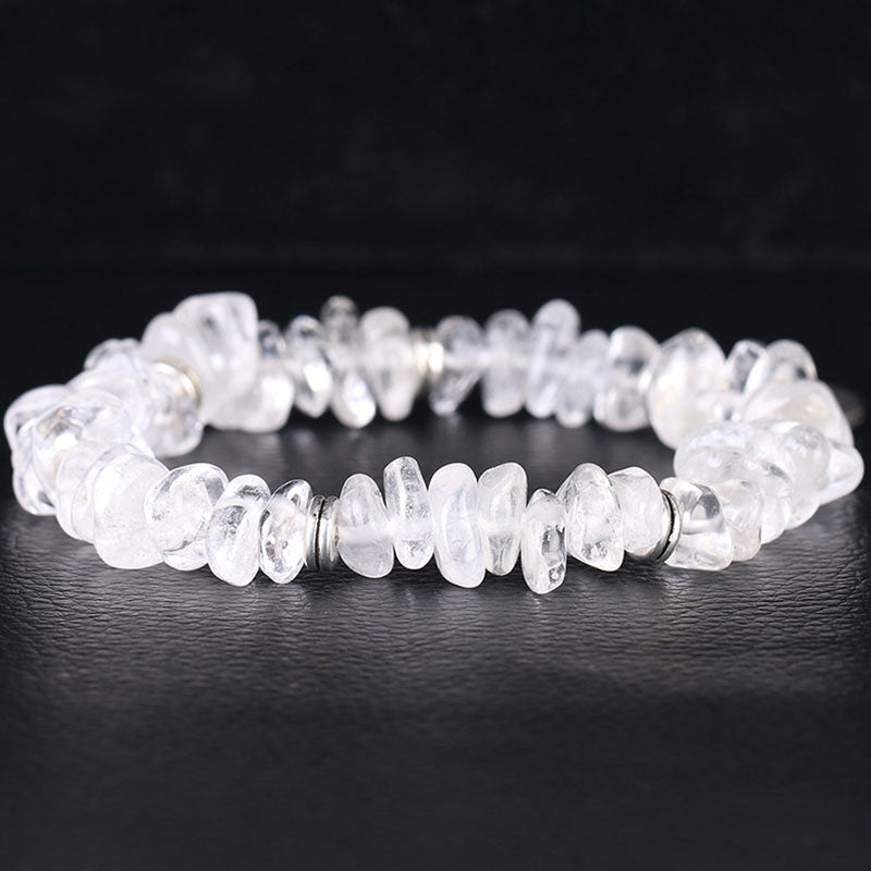 Natural White Crystal Lotus Healing Bracelet