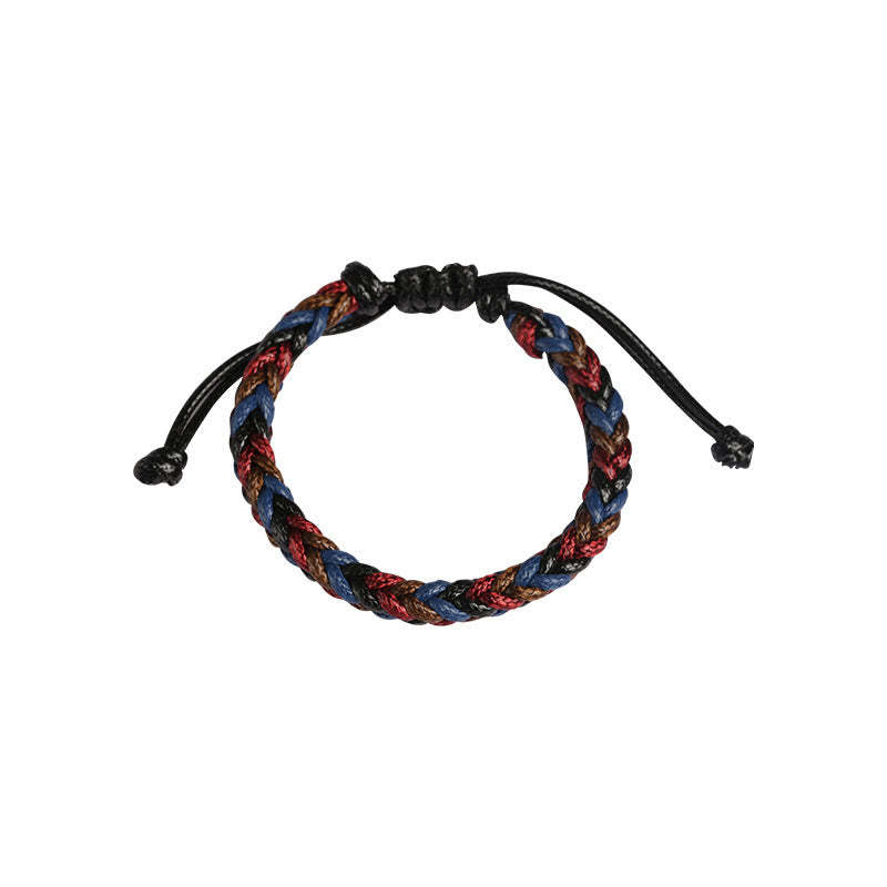 Handmade Eight Thread Peace Knot Wax Cord Rope Braided Bracelet
