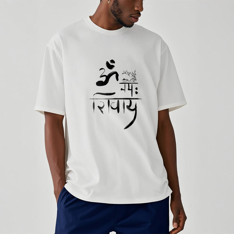 OM NAMAH SHIVAYA Crane Bamboo Cotton Tee T-shirt