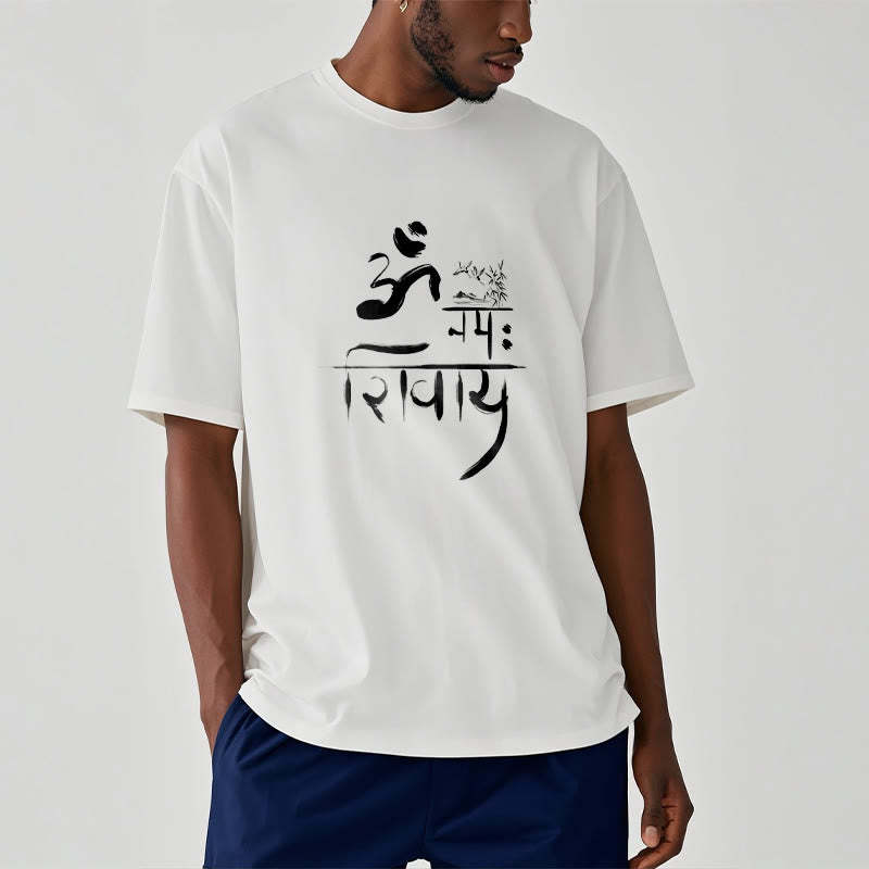 OM NAMAH SHIVAYA Crane Bamboo Cotton Tee T-shirt