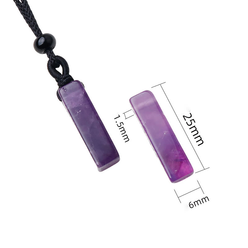 Various Rectangular Crystal Amethyst Green Aventurine Healing Necklace Pendant