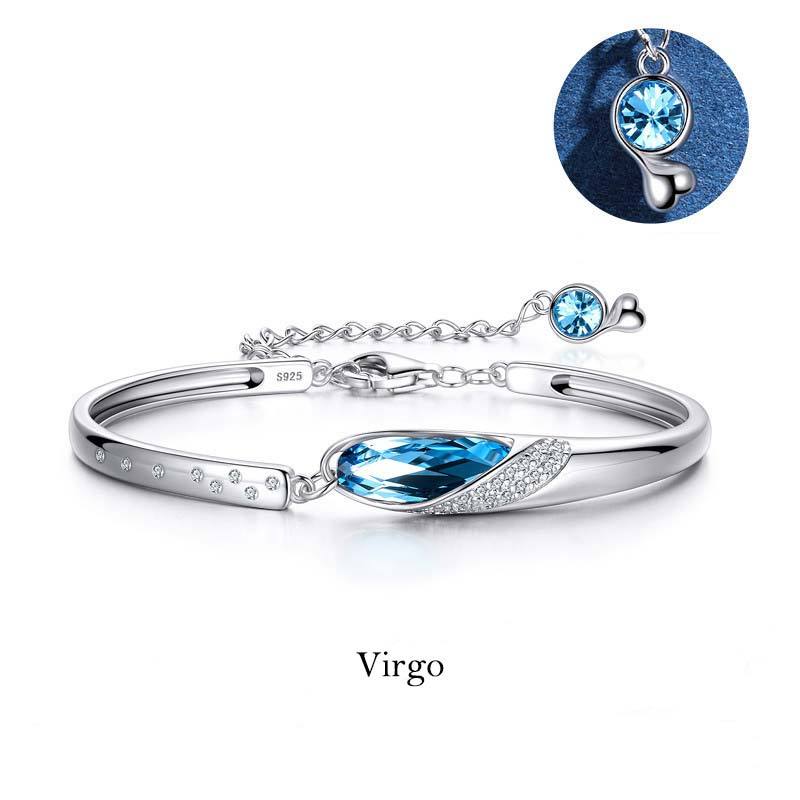 925 Silver Plated Copper 12 Constellations of the Zodiac Charm Bracelet