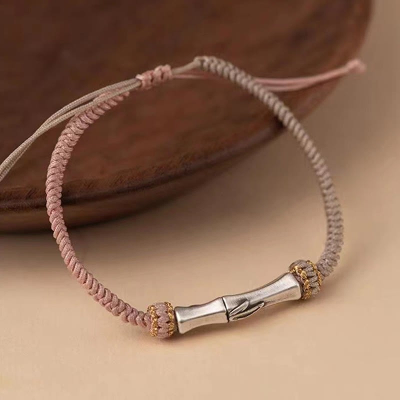 925 Sterling Silver Bamboo Protection Braided Bracelet