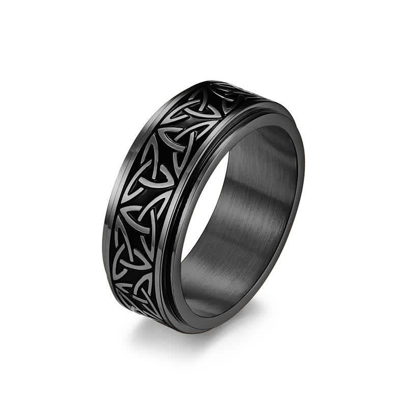 Triangle Knot Triquetra Titanium Steel Calm Rotatable Ring