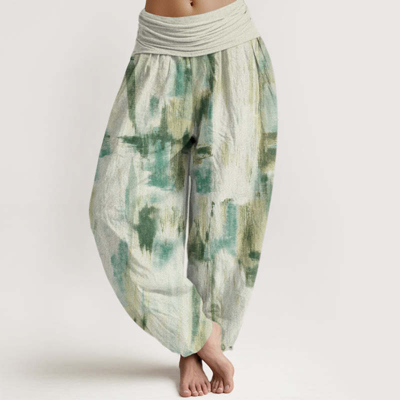 Tie Dye Pattern Design Women's Elastic Waist Harem Pants