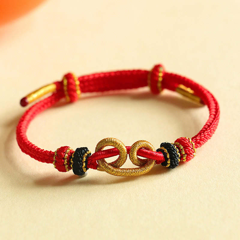 Handmade Ingot Pattern Braided String Protection Bracelet