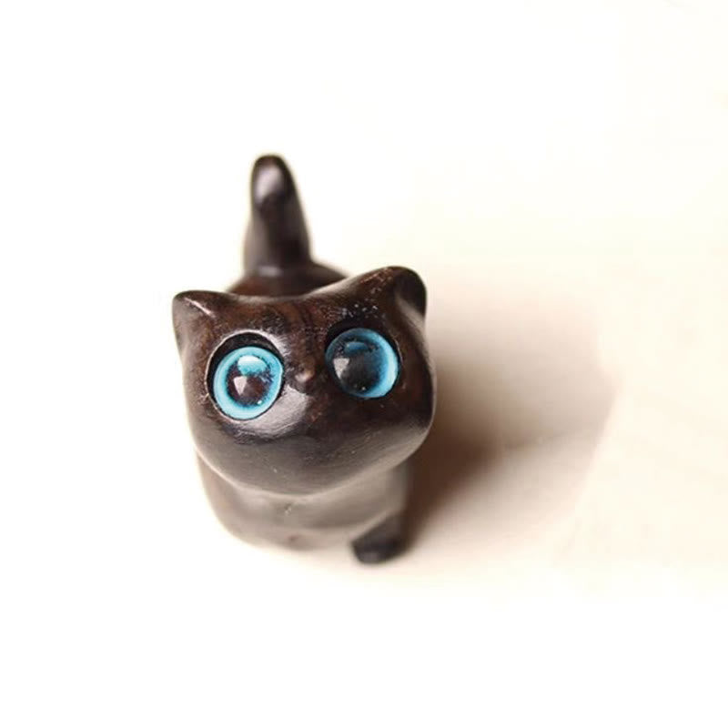 Green Sandalwood Ebony Wood Sandalwood Small Leaf Red Sandalwood Mini Lucky Cat Peace Decoration