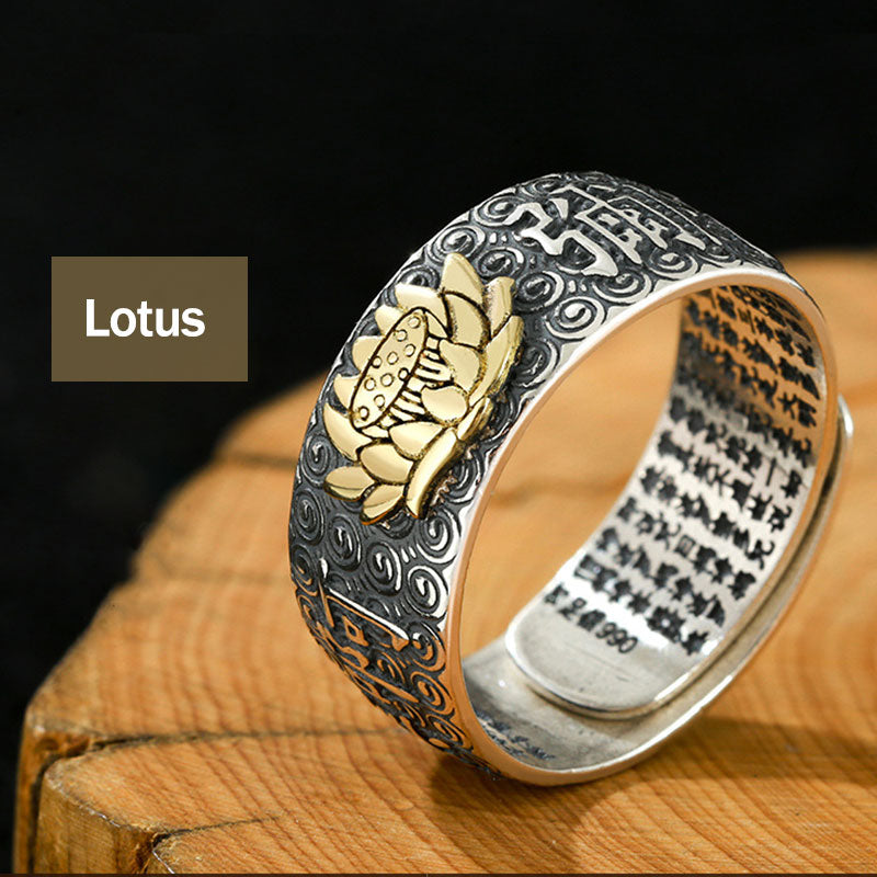 Chinese Zodiac Natal mystic zen Wealth Luck Adjustable Ring