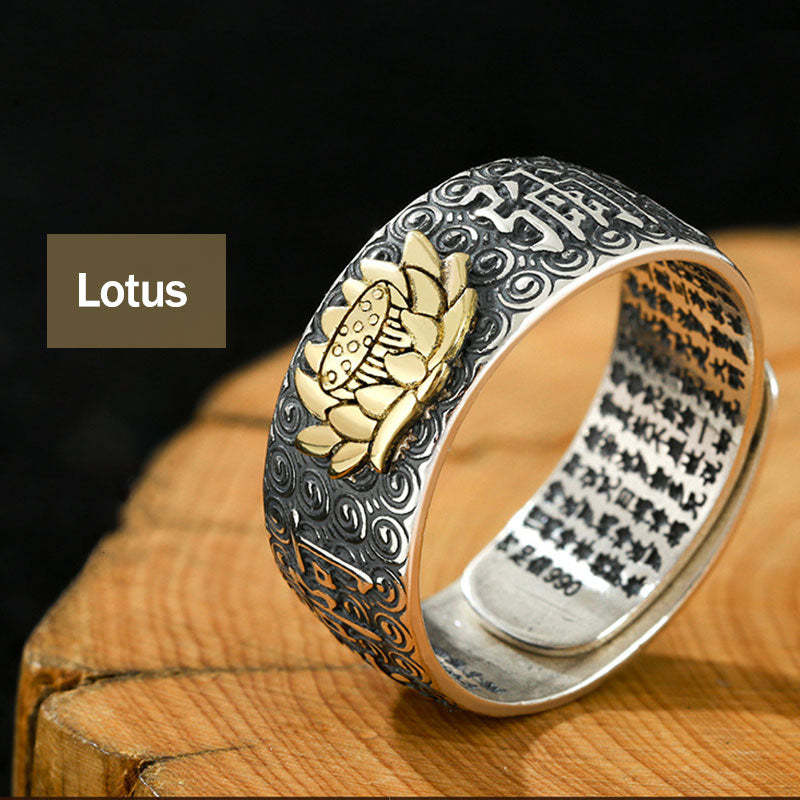 Chinese Zodiac Natal mystic zen Wealth Luck Adjustable Ring