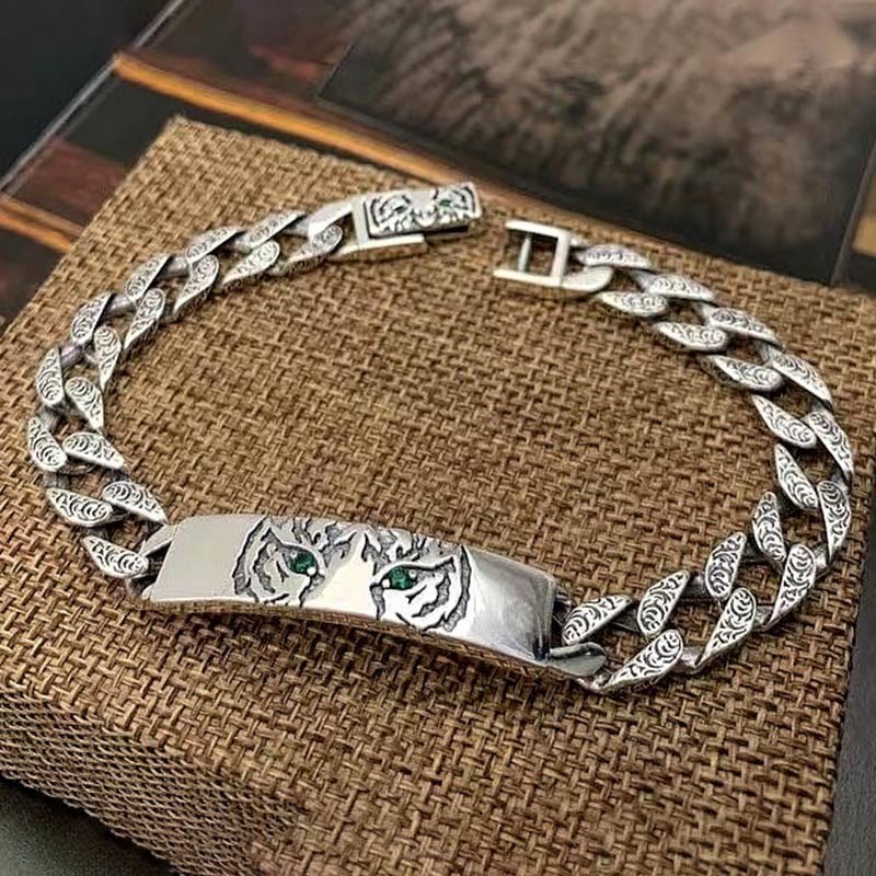 Tiger Tang Dynasty Flower Design Copper Luck Chain Bracelet