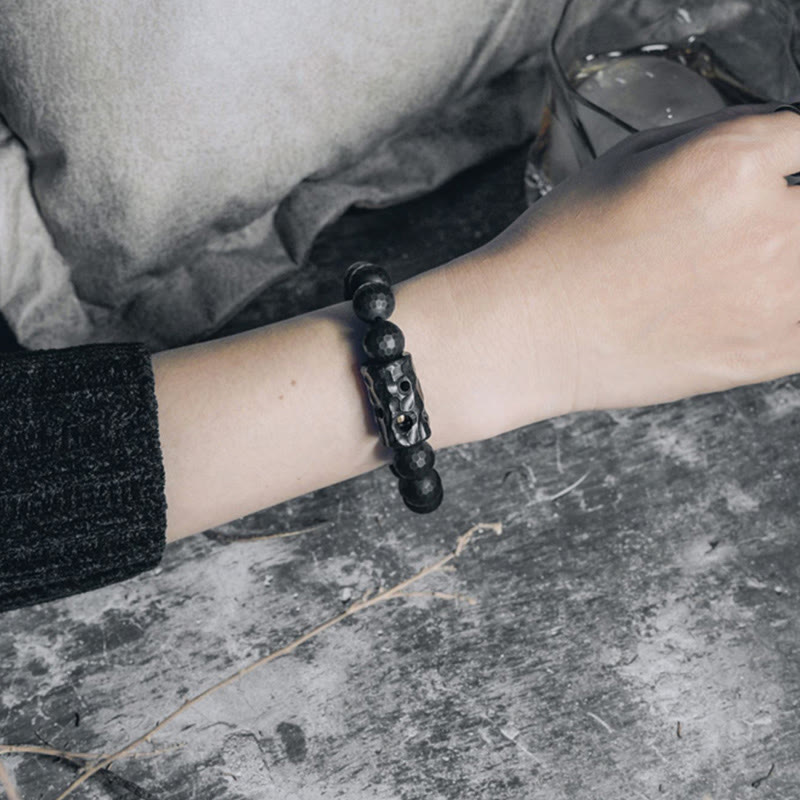 Matte Frosted Surface Black Onyx Ebony Protection Bracelet