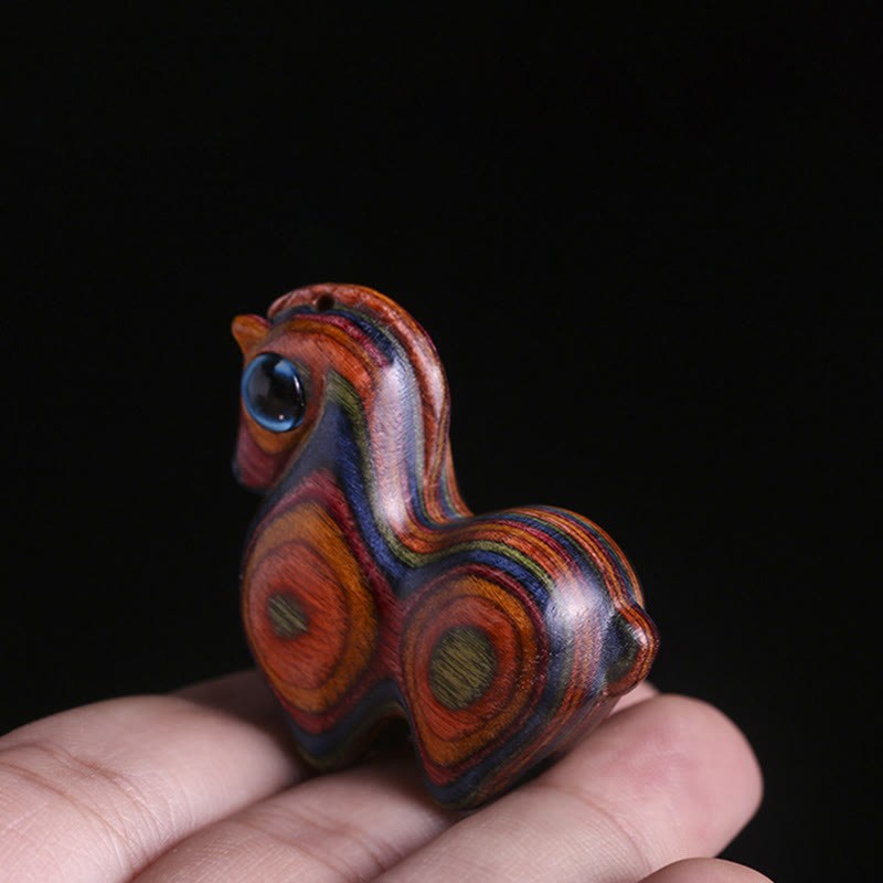 Small Leaf Red Sandalwood Green Sandalwood Lucky Mini Horse Protection Decoration