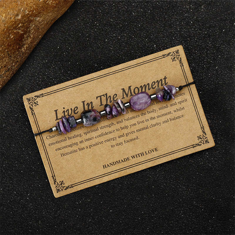 Live In The Moment Charoite Hematite Powerful Bracelet