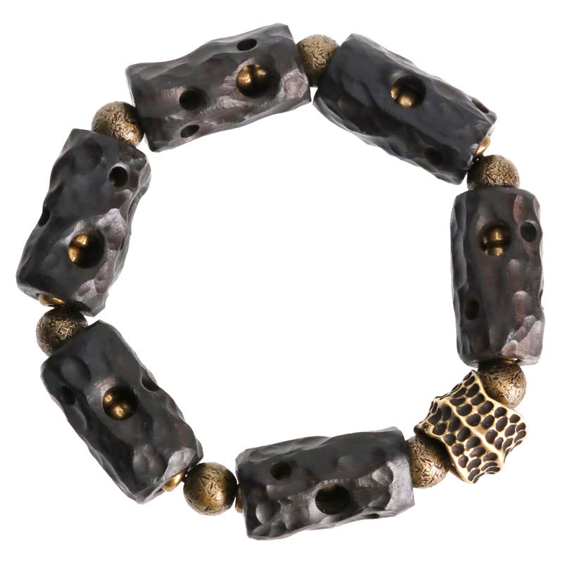 Ebony Wood Copper Brass Calm Bracelet