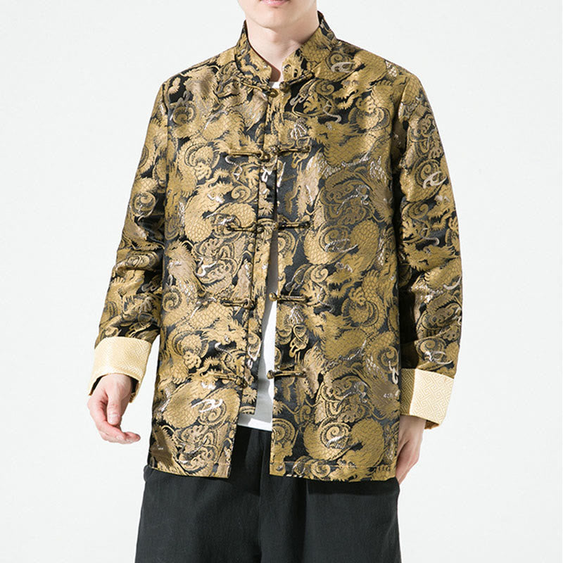 Chinese Dragon Frog-button Tang Suit Cotton Men's Jacket Shirt