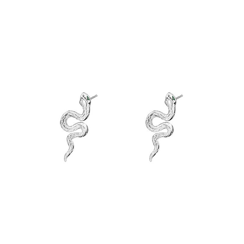 925 Sterling Silver Year of the Snake Balance Necklace Pendant Earrings Set