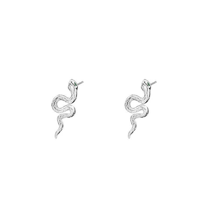 925 Sterling Silver Year of the Snake Balance Necklace Pendant Earrings Set