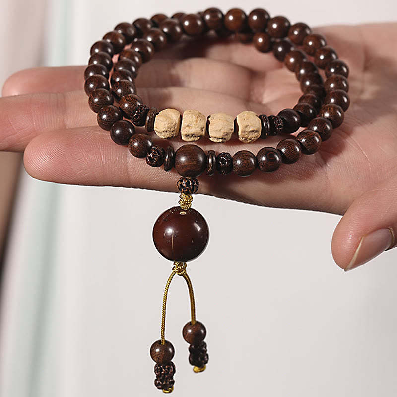 Sandalwood Small Leaf Red Sandalwood Bodhi Seed Purification Double Wrap Bracelet