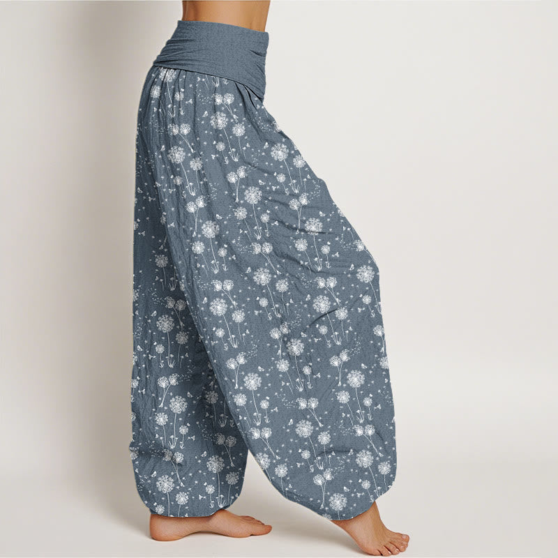 Dandelion Totem Pattern Women's Elastic Waist Harem Pants
