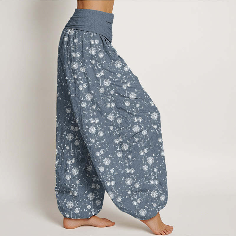 Dandelion Totem Pattern Women's Elastic Waist Harem Pants