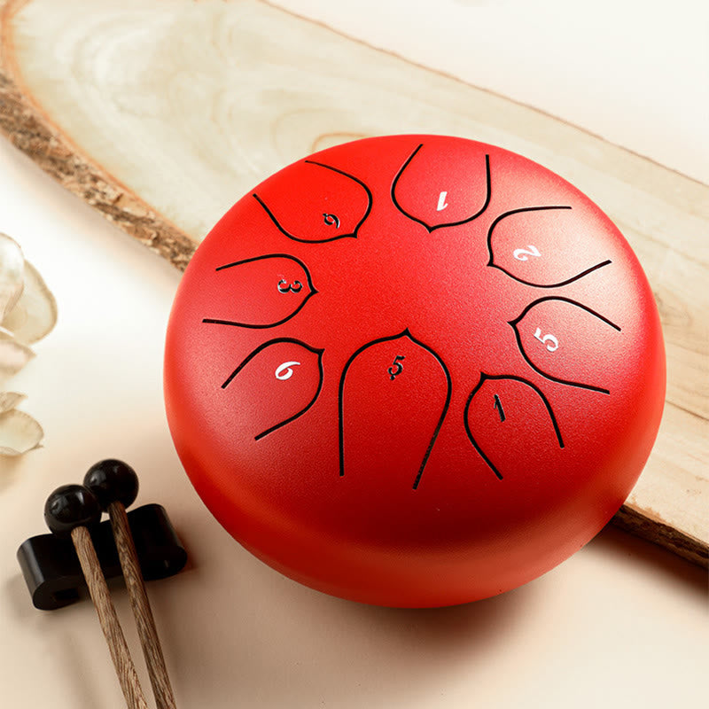 Steel Tongue Drum Sound Healing Meditation Lotus Pattern Drum Kit 8 Note 6 Inch Percussion Instrument