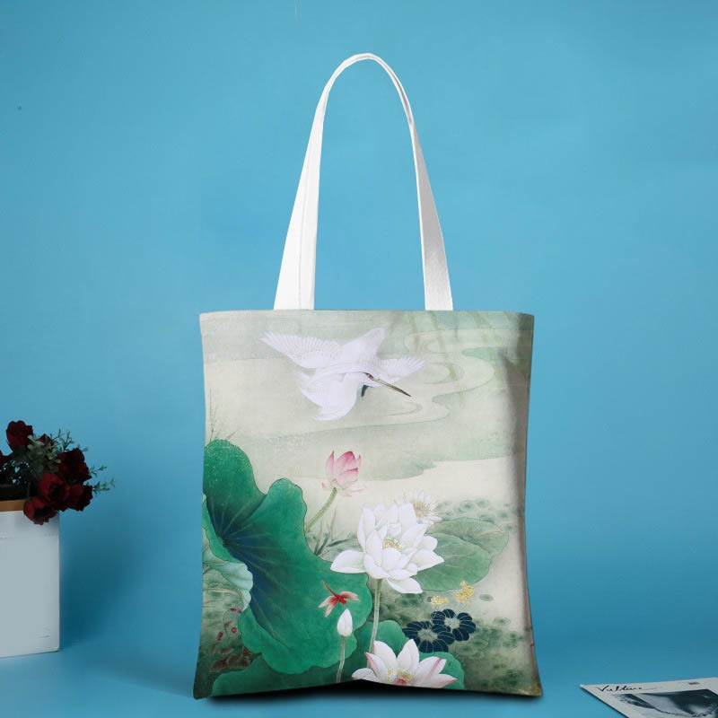 Lotus Canvas Shoulder Bag