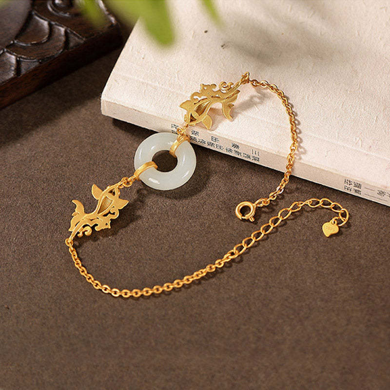 White Jade Koi Fish Prosperity Bracelet