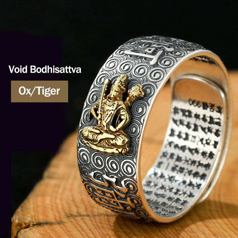 Chinese Zodiac Natal mystic zen Wealth Luck Adjustable Ring